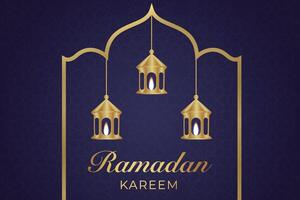 elegante lujo Ramadán, eid Mubarak decorativo fiesta tarjeta vector