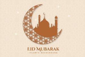 Luxurious Eid al-Fitr, Ramadhan holiday decoration greeting card vector