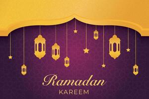 Luxurious Eid al-Fitr, Ramadhan holiday decoration greeting card vector