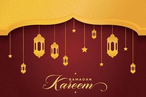 Luxurious Eid al-Fitr, Ramadhan holiday decoration greeting card vector