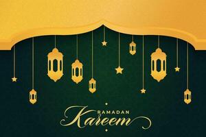 Luxurious Eid al-Fitr, Ramadhan holiday decoration greeting card vector