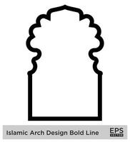 Islamic Arch Design Bold Line Outline Linear Black Stroke silhouettes Design pictogram symbol visual illustration vector