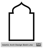 Islamic Arch Design Bold Line Outline Linear Black Stroke silhouettes Design pictogram symbol visual illustration vector