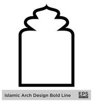 Islamic Arch Design Bold Line Outline Linear Black Stroke silhouettes Design pictogram symbol visual illustration vector