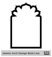 Islamic Arch Design Bold Line Outline Linear Black Stroke silhouettes Design pictogram symbol visual illustration vector