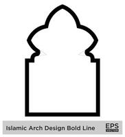 Islamic Arch Design Bold Line Outline Linear Black Stroke silhouettes Design pictogram symbol visual illustration vector