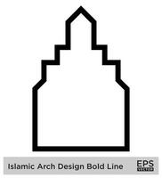 Islamic Arch Design Bold Line Outline Linear Black Stroke silhouettes Design pictogram symbol visual illustration vector