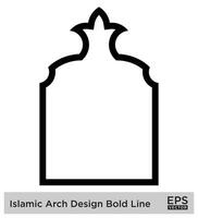 Islamic Arch Design Bold Line Outline Linear Black Stroke silhouettes Design pictogram symbol visual illustration vector