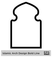 Islamic Arch Design Bold Line Outline Linear Black Stroke silhouettes Design pictogram symbol visual illustration vector