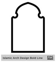 Islamic Arch Design Bold Line Outline Linear Black Stroke silhouettes Design pictogram symbol visual illustration vector