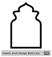 Islamic Arch Design Bold Line Outline Linear Black Stroke silhouettes Design pictogram symbol visual illustration vector