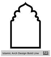 Islamic Arch Design Bold Line Outline Linear Black Stroke silhouettes Design pictogram symbol visual illustration vector