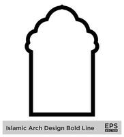 Islamic Arch Design Bold Line Outline Linear Black Stroke silhouettes Design pictogram symbol visual illustration vector