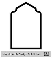 Islamic Arch Design Bold Line Outline Linear Black Stroke silhouettes Design pictogram symbol visual illustration vector