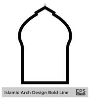 Islamic Arch Design Bold Line Outline Linear Black Stroke silhouettes Design pictogram symbol visual illustration vector