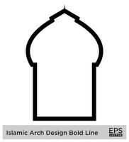 Islamic Arch Design Bold Line Outline Linear Black Stroke silhouettes Design pictogram symbol visual illustration vector