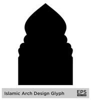 Islamic Arch Design Glyph Black Filled silhouettes Design pictogram symbol visual illustration vector