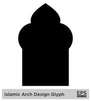 Islamic Arch Design Glyph Black Filled silhouettes Design pictogram symbol visual illustration vector