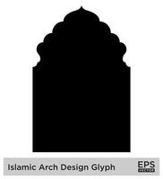 Islamic Arch Design Glyph Black Filled silhouettes Design pictogram symbol visual illustration vector