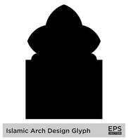 Islamic Arch Design Glyph Black Filled silhouettes Design pictogram symbol visual illustration vector