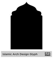 Islamic Arch Design Glyph Black Filled silhouettes Design pictogram symbol visual illustration vector