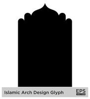 Islamic Arch Design Glyph Black Filled silhouettes Design pictogram symbol visual illustration vector