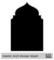 Islamic Arch Design Glyph Black Filled silhouettes Design pictogram symbol visual illustration vector