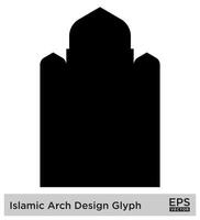 islámico arco diseño glifo negro lleno siluetas diseño pictograma símbolo visual ilustración vector