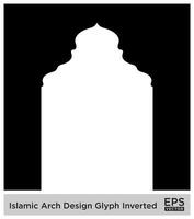 Islamic Arch Design Glyph Inverted Black Filled silhouettes Design pictogram symbol visual illustration vector