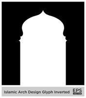 Islamic Arch Design Glyph Inverted Black Filled silhouettes Design pictogram symbol visual illustration vector