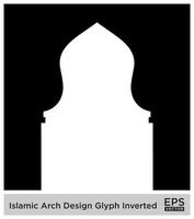 Islamic Arch Design Glyph Inverted Black Filled silhouettes Design pictogram symbol visual illustration vector