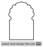 Islamic Arch Design Thin Line Black stroke silhouettes Design pictogram symbol visual illustration vector