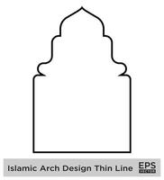 Islamic Arch Design Bold Line Outline Linear Black Stroke silhouettes Design pictogram symbol visual illustration vector