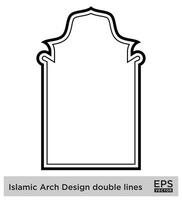 Islamic Arch Design double lines Outline Linear Black Stroke silhouettes Design pictogram symbol visual illustration vector