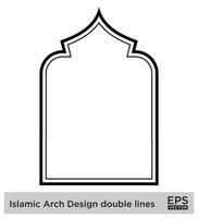 Islamic Arch Design double lines Outline Linear Black Stroke silhouettes Design pictogram symbol visual illustration vector