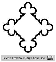 Islamic Amblem Design Bold Line Black Stroke silhouettes Design pictogram symbol visual illustration vector