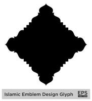 Islamic Amblem Design Glyph Black Filled silhouettes Design pictogram symbol visual illustration vector