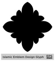 Islamic Amblem Design Glyph Black Filled silhouettes Design pictogram symbol visual illustration vector