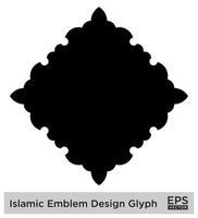 Islamic Amblem Design Glyph Black Filled silhouettes Design pictogram symbol visual illustration vector