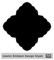 Islamic Amblem Design Glyph Black Filled silhouettes Design pictogram symbol visual illustration vector