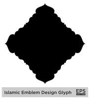 Islamic Amblem Design Glyph Black Filled silhouettes Design pictogram symbol visual illustration vector