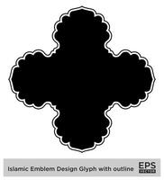 Islamic Amblem Design Glyph with outline Black Filled silhouettes Design pictogram symbol visual illustration vector