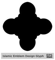 Islamic Amblem Design Glyph Black Filled silhouettes Design pictogram symbol visual illustration vector