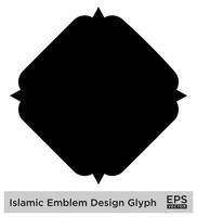 Islamic Amblem Design Glyph Black Filled silhouettes Design pictogram symbol visual illustration vector