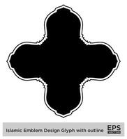 Islamic Amblem Design Glyph with outline Black Filled silhouettes Design pictogram symbol visual illustration vector