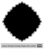 Islamic Amblem Design Glyph with outline Black Filled silhouettes Design pictogram symbol visual illustration vector