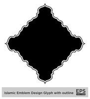 Islamic Amblem Design Glyph with outline Black Filled silhouettes Design pictogram symbol visual illustration vector