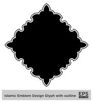 Islamic Amblem Design Glyph with outline Black Filled silhouettes Design pictogram symbol visual illustration vector