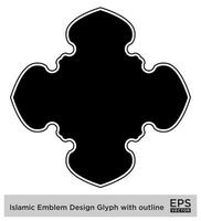 Islamic Amblem Design Glyph with outline Black Filled silhouettes Design pictogram symbol visual illustration vector