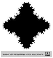 Islamic Amblem Design Glyph with outline Black Filled silhouettes Design pictogram symbol visual illustration vector